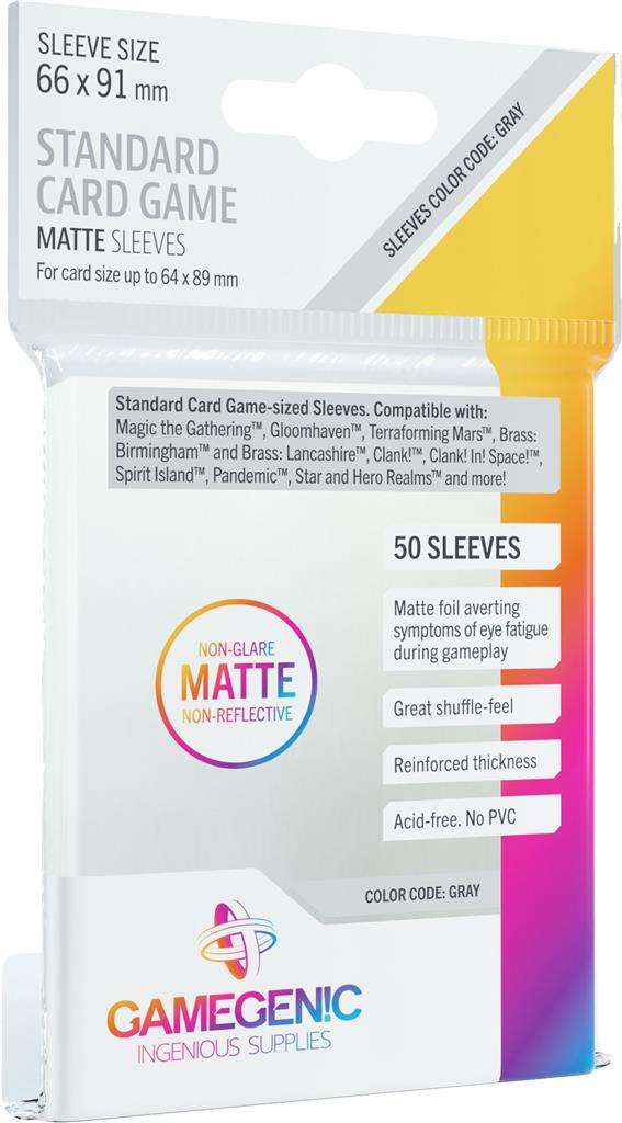 Gamegenic Standard Card Game Matte Sleeves - for cards 64 x 89 mm