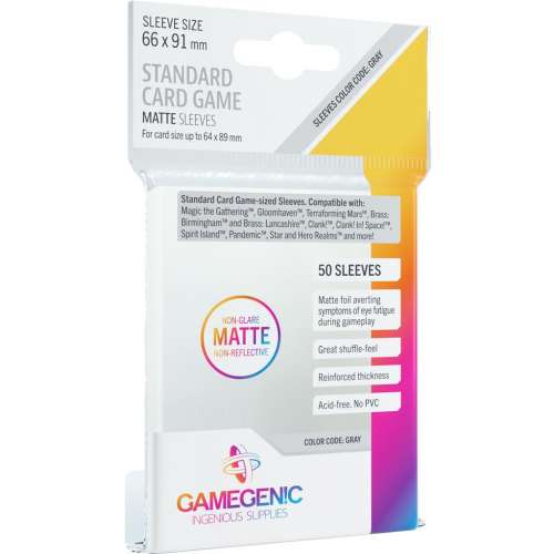 Gamegenic Standard Card Game Matte Sleeves - for cards 64 x 89 mm