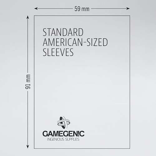 Gamegenic Standard American Prime Board Game Sleeves (Clear) - for cards 57 x 89 mm