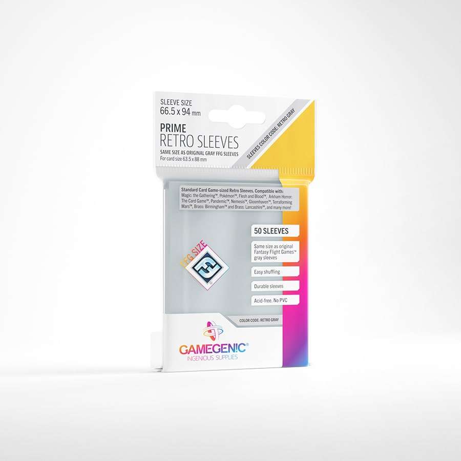 Gamegenic Prime Retro Sleeves (Clear) - for cards 63.5 x 88 mm