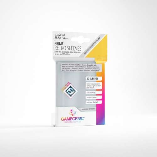 Gamegenic Prime Retro Sleeves (Clear) - for cards 63.5 x 88 mm