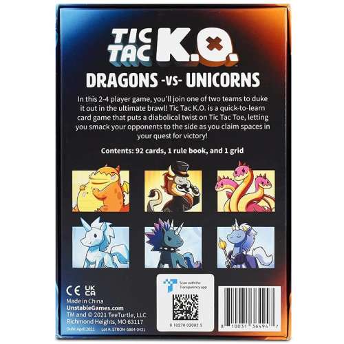 Tic Tac K.O.: Dragons vs Unicorns - настолна игра