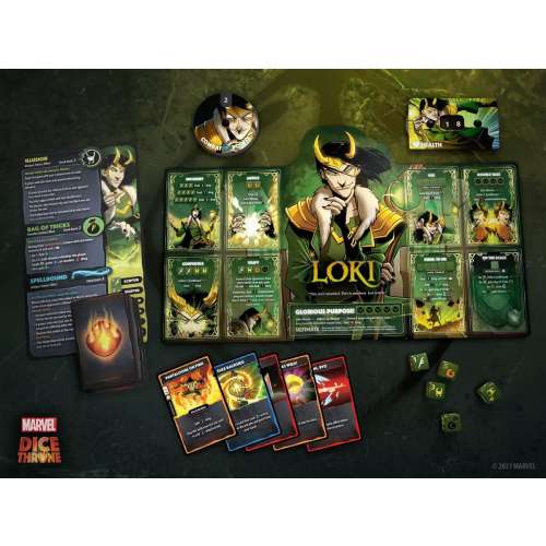 Marvel Dice Throne: Scarlet Witch v. Thor v. Loki v. Spider-Man - настолна игра