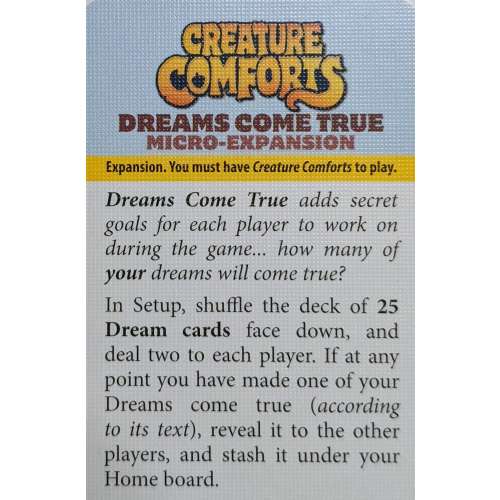 Creature Comforts: Dreams Come True Micro-Expansion + Talents Micro-Expansion - разширение за настолна игра