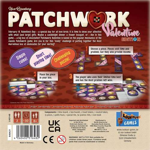 Patchwork: Valentine Edition - настолна игра