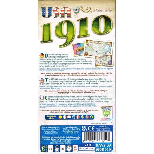 Ticket to Ride: USA 1910 - разширение за настолна игра