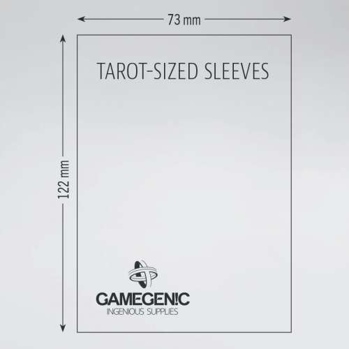 Gamegenic Prime Tarot-Sized Board Game Sleeves (Clear) - for cards 71 x 120 mm