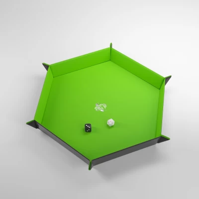 Gamegenic Magnetic Dice Tray Hexagonal - Black/Green
