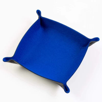 Blue Felt Folding Dice Tray