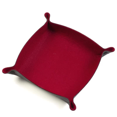 Scarlet Felt Folding Dice Tray