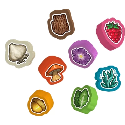 Wild Gardens: Premium Wooden Ingredient Tokens Pack