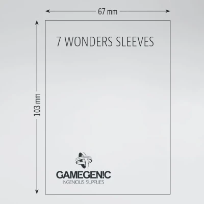 Gamegenic 7 Wonders-Sized Matte Board Game Sleeves - for cards 65 x 101 mm