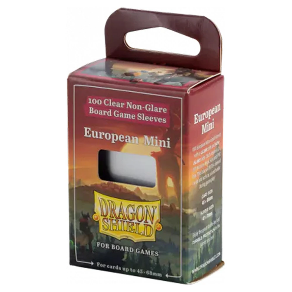 Dragon Shield European Mini Board Games Sleeves (Clear, Non-Glare) - for cards 45 x 68 mm