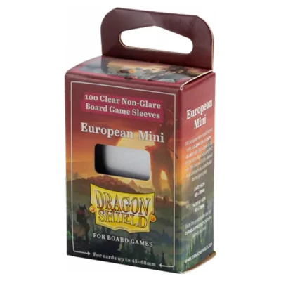 Dragon Shield European Mini Board Games Sleeves (Clear, Non-Glare) - for cards 45 x 68 mm