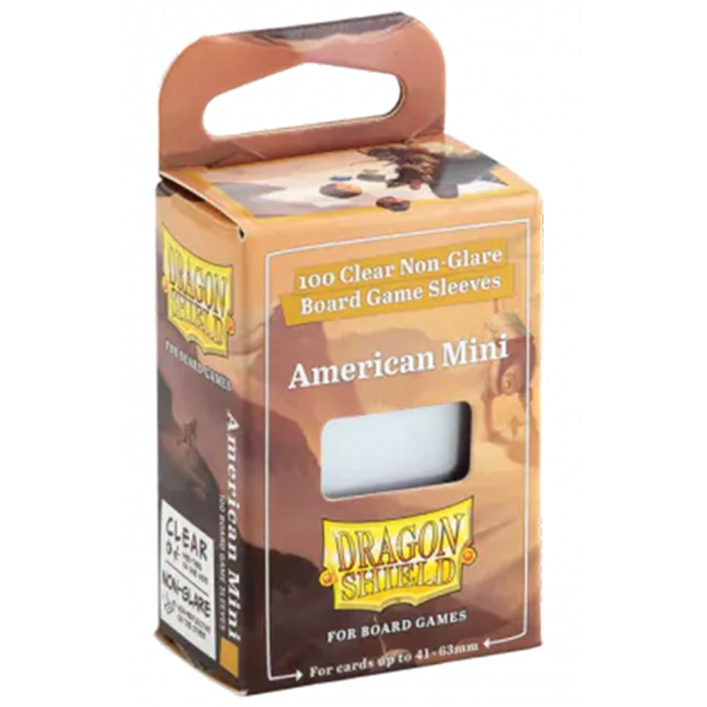 Dragon Shield American Mini Board Games Sleeves (Clear, Non-Glare) - for cards 41 x 63 mm