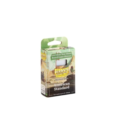 Dragon Shield Standard American Board Games Sleeves (Clear, Non-Glare) - for cards 57 x 89 mm
