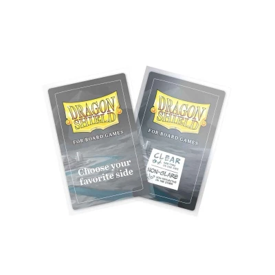 Dragon Shield Standard American Board Games Sleeves (Clear, Non-Glare) - for cards 57 x 89 mm