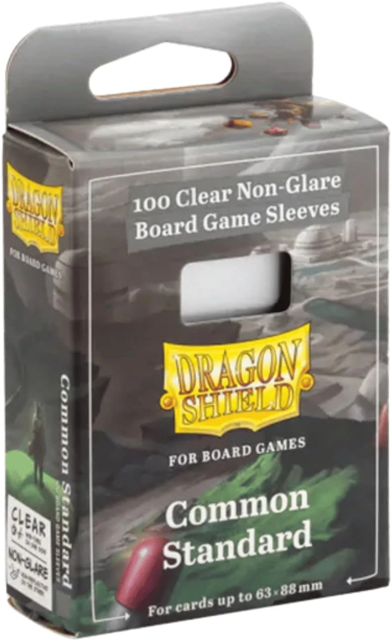 Dragon Shield Common Standard Board Games Sleeves (Clear, Non-Glare) - for cards 63 x 88 mm