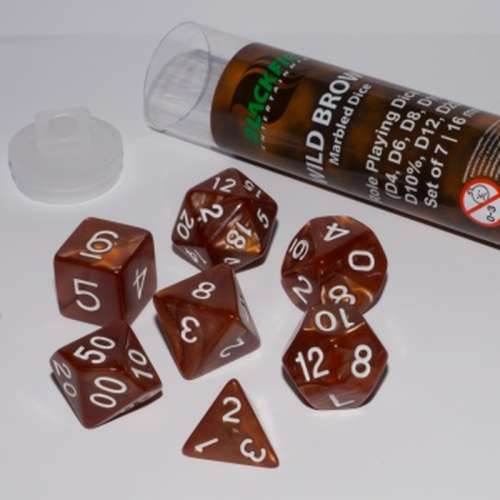 Blackfire Dice: 16 mm RPG Dice Set - Wild Brown (7 Dice)