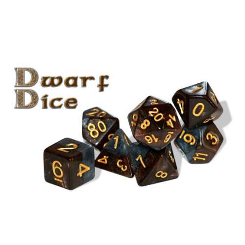 Halfsies Dice - Dwarf (7 Dice Polyhedral Set)