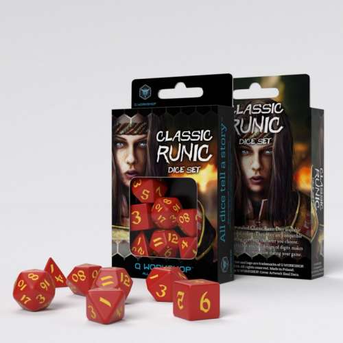 Classic Runic Red & Yellow Dice Set (7)