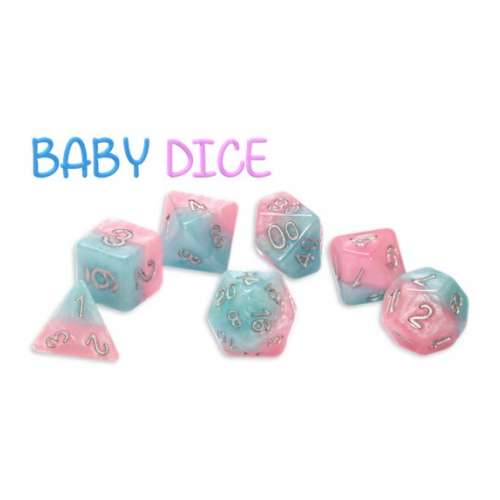 Halfsies Dice - Baby Dice (7 Dice Polyhedral Set)