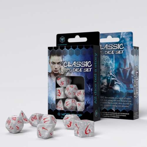 Classic RPG Pearl & Red Dice Set (7)