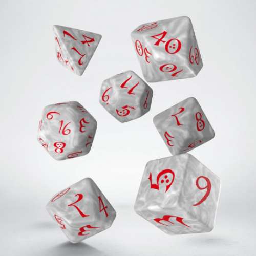 Classic RPG Pearl & Red Dice Set (7)
