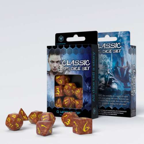 Classic RPG Caramel & Yellow Dice Set (7)
