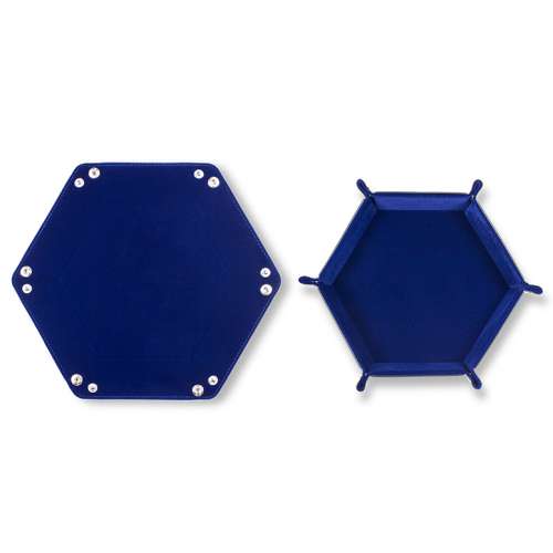 Hexagon Folding Dice Tray (Blue)