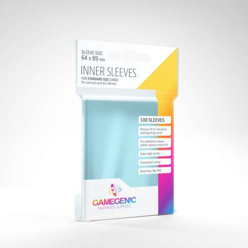 Gamegenic Inner Sleeves (Clear) - for cards 63 x 88 mm
